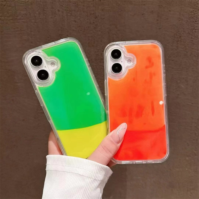 glowing iphone cases liquid Quicksand Luminous Phone Case Cover Shockproof Compatible for iPhone