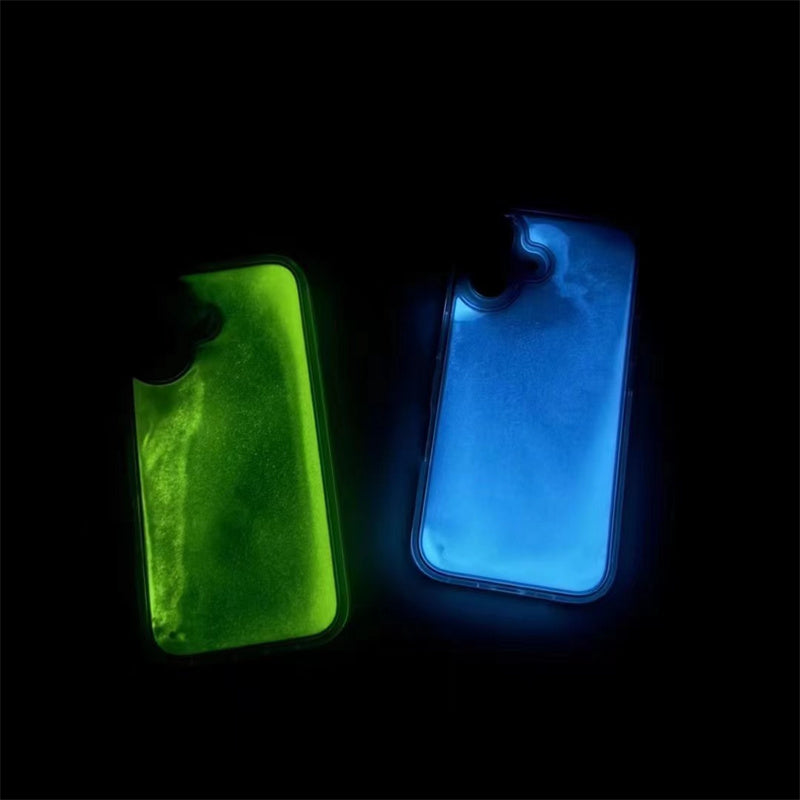 glowing iphone cases liquid Quicksand Luminous Phone Case Cover Shockproof Compatible for iPhone