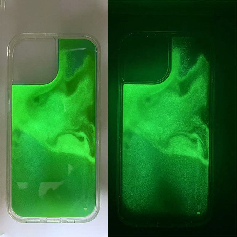 glowing iphone cases liquid Quicksand Luminous Phone Case Cover Shockproof Compatible for iPhone
