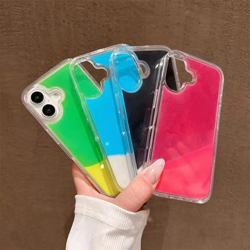 glowing iphone cases liquid Quicksand Luminous Phone Case Cover Shockproof Compatible for iPhone